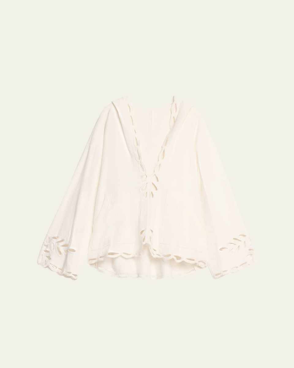 Solvi Embroidered Hooded Pullover